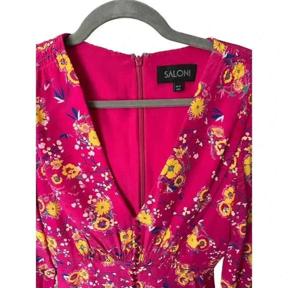 saloni eve mini dress SALONI Eve floral silk crepe de chine mini dress Size 8